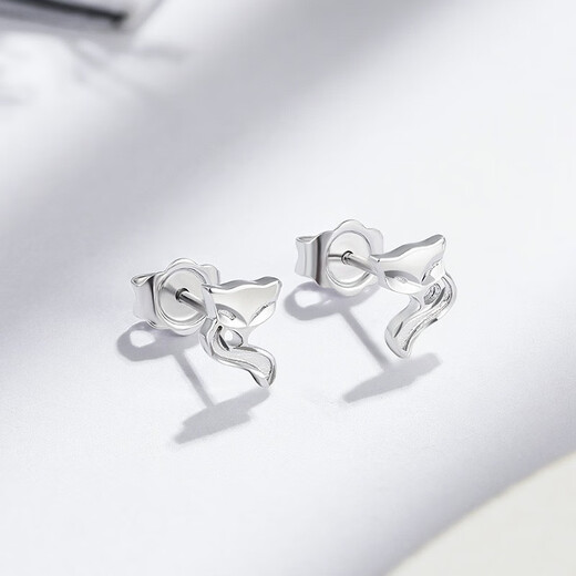 Liuguifu Jewelry Platinum Earrings Women's PT950 Earrings Little Fairy Fox Earrings Birthday Gift 1.65g
