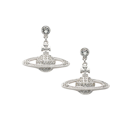 SNQP official quality Vivienn Queen Mother Saturn earrings Vivien embossed brooch pearl wedding anniversary silver earrings Hong Kong direct mail 24 hours delivery