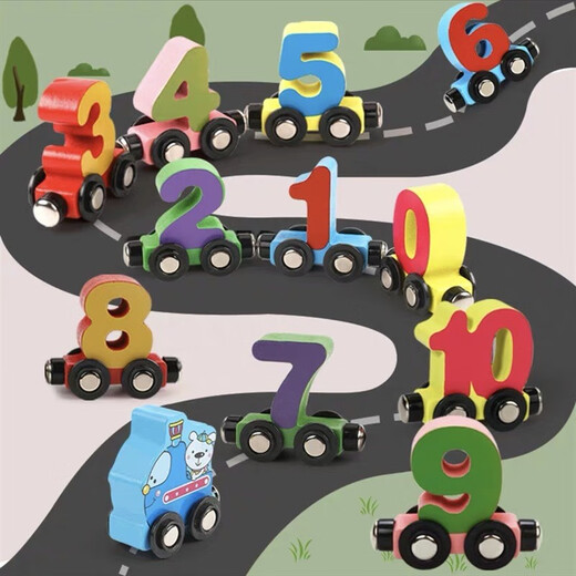 Magnetic Digital Train Toys Kinderaufklärung Magnetischer Baustein Assembly Baby Early Education Mädchen 1-2 Jahre alt 3 Jungen Magnetischer Zug 12 Abschnitte (digital)