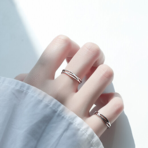 Lotus 925 silver ring women's tail ring little finger fashion personality simple trendy little finger single index finger small size - recommended tail ring wearing - open