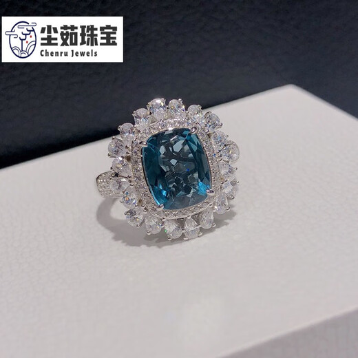 Chenru 5.20 carat topaz ring for women natural colored gemstone jewelry gemstone 925 silver inlaid No. 13