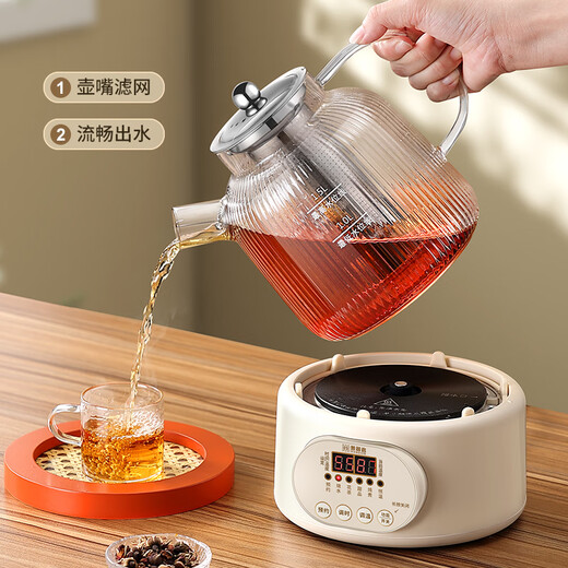 Multifunctional health pot for those who are good at it, all-glass teapot, kettle, baby-specific constant temperature kettle, electric kettle, one-piece flower teapot, small 2024 new tea maker, thermal kettle, 2L constant temperature model (adjustable temperature) + 304 tea leakage