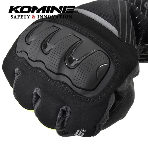 Komine Sicherheit/Innovation Motorrad mit samtiges Wasserdurchdringungshandschuhen mit langem Handgelenk für Männer und Frauen GK-846 Rock Limette L.
