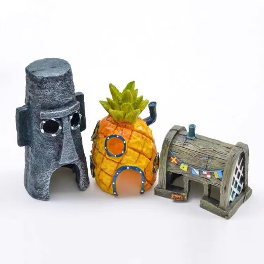 Han Chang hexagonal dinosaur fish shelter decorated fish tank landscaping turtle breeding axolotl pet fish ornamental ornaments clay shelter house 1 piece 10*10.5*5