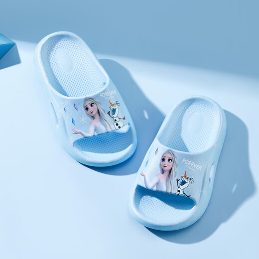 Disney Princess Elsa girls summer outdoor non-slip slippers bathroom beach sandals F2716F light blue 220
