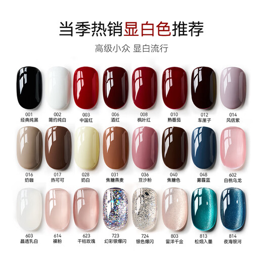 美潮（Maychao）指甲油胶全套流行显白冰透裸色焦糖奶白黑色光疗胶美甲店专用 MGL719香槟色