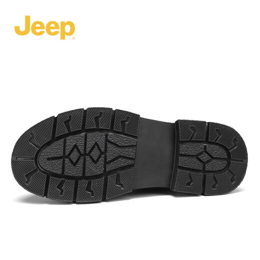 Jeep Herrenschuhe, niedrige Top-Martin-Stiefel 2024 Neuer Winter Britisch-Trendgeschäft Casual Herren dicker Lederschuhe schwarz 41