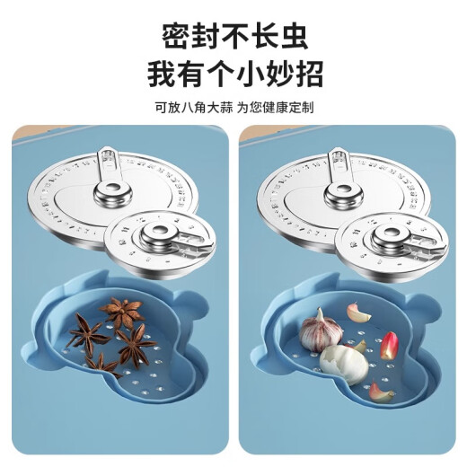 Standard star rice bucket insect-proof transparent moisture-proof sealed food PP grade household flour noodle bucket rice storage box storage rice jar transparent 20 Jin [Jin equals 0.5 kg] insect-proof box fully sealed silicone ring pink lid food safety PP material with measuring cup