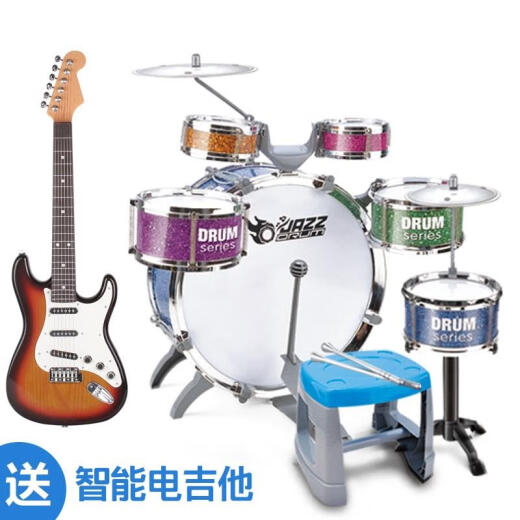 宠翰架子鼓成人儿童中学生初学者入门打击乐器演出爵士鼓乐器大全 升级加厚炫酷黑+鼓谱 +鼓带
