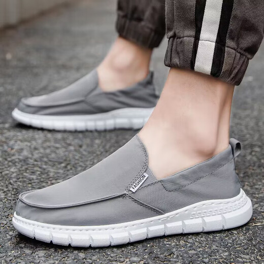 Changxiang Huili Zapatos de tela Old Beijing Zapatos para hombres para zapatos de tablero transpirable para verano para zapatos casuales para hombres con zapatos de lona de seda de hielo de un pie Fh-Luyao 2166 Gray 41
