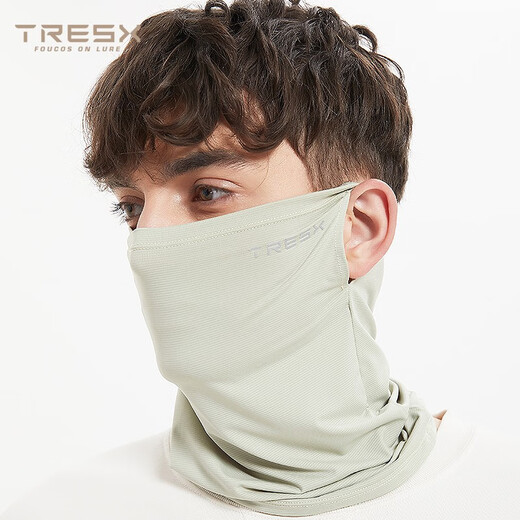 TRESX anti-UV sun protection face mask hanging ear lure fishing sun protection mask thin ice silk scarf outdoor hiking stripes dark black