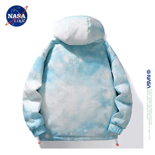 NASA AIME AFFICALEMENT MEN'S MEN'S JENKING Men's Winter Gradient Color Astronaute Duck Down Down Hooded Top Teen Casual Veste 728-Light Gray XL (recommandé 120-130jin [Jin est égal à 0,5 kg]))