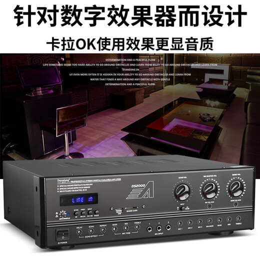 depusheng DS2000 KTV功放大功率一键防啸叫蓝牙USB带混响专业效果芯片舞台家用家庭卡拉OK功放机