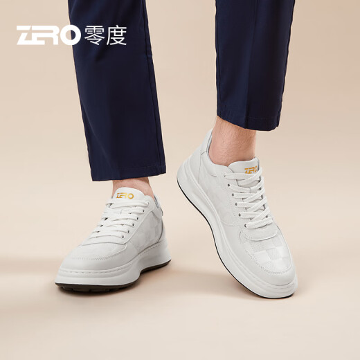 零度Zero【杨烁联名同款】轻量零感厚底西装小白鞋2025新款休闲板鞋男 S33536白色 41