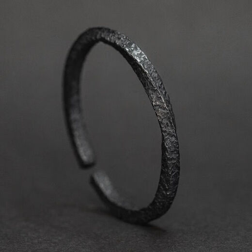 
Half-grain men's bracelet bracelet retro black pigeon solid bracelet bracelet men's trendy personality open-mouth bracelet men's black pigeon [optical opening]