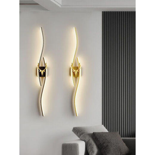 GUYES long wall lamp minimalist light luxury living room wall simple modern bedroom bedside wall lamp Guangdong Zhongshan lamp wall lamp gold 80CM warm light