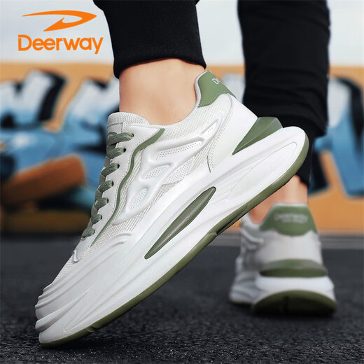 Deerway -Schuhe Herrenschuhe 2025 Sommer Daddy Schuhe Herren dicker Sohle atmungsaktives lässige Sportschuhe weiß hellgrün 42