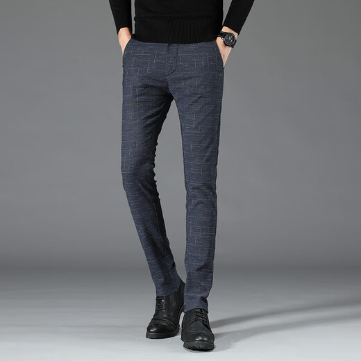 Hongkong König Ama Hosen Herren High-End-Casual Hosen Herren schlanker und vielseitiger gerade Hosen trendy und elastisches Geschäft Herren Sporthosen 688 Blau reguläre 32 Größen [2 Fuß 5 / geeignet für 140-150jin [Jin gleich 0,5 kg]]