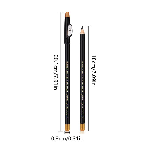 Eyebrow pencil with pencil sharpener, matte, waterproof, sweat-proof and non-smudge-proof, bagged eyeliner and beard tracing pen, pencil sharpener, eyebrow pencil - black 1 piece