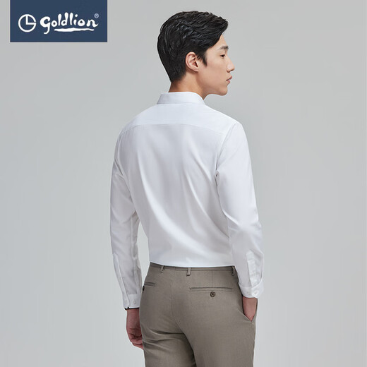 
Jinlilai [pure cotton/nano-free ironing] Spring and summer new long-sleeved shirt for men's business formal decoration solid color shirt 00I4-white S (165)