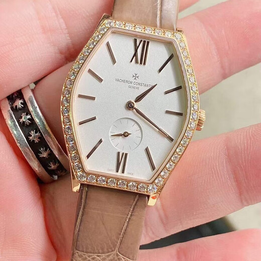 [SEGUNDA 99 NUEVO] Vacheron Constantin Watch Watern's Watch Malta Series 28.40*38.67 mm Diámetro Casco de reloj de lujo de segunda mano Reloj 81515/000R-9892 Manual Mechanical Pink Gold Diamond-Set Sing Watch