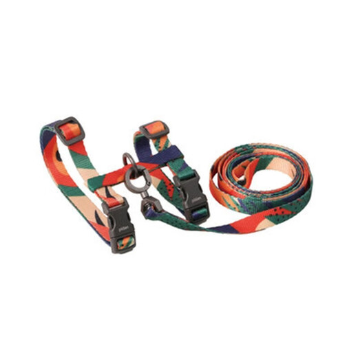 Pidan cat traction rope set cat H-shaped harness LINE joint outdoor cat walking rope anti-breakaway cat chain PIDAN traction rope beast color block M code