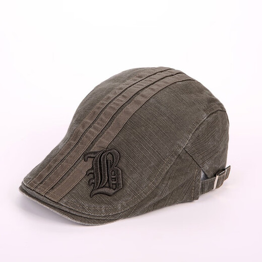 JINGJINGYI (JINGJINGYI) Korean Spring and Summer Beret Hat Men's Sun Protection Summer Visor Hat British Retro Plaid Peaked Cap Outdoor Leisure Advance Coffee Adjustable