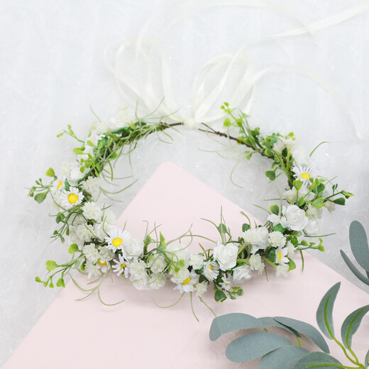 Peerless Love Cedar White Fairy Garland Full of Gypsophila Stars Headdress Small Fresh Seaside Vacation Photos Photos Children's Day Stage Small Fresh White Garland