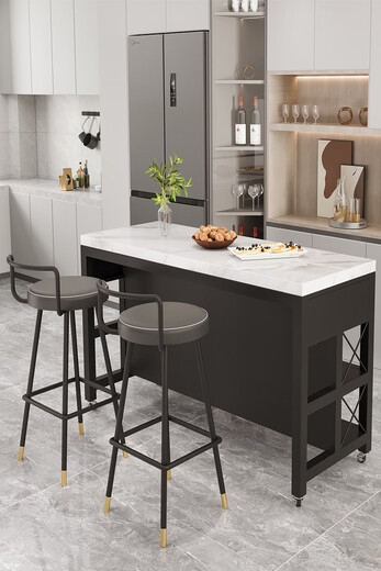 Longyao deer slate sideboard marble island table open kitchen dining table removable workbench cooking table marble countertop 60*50*85cm without drawer