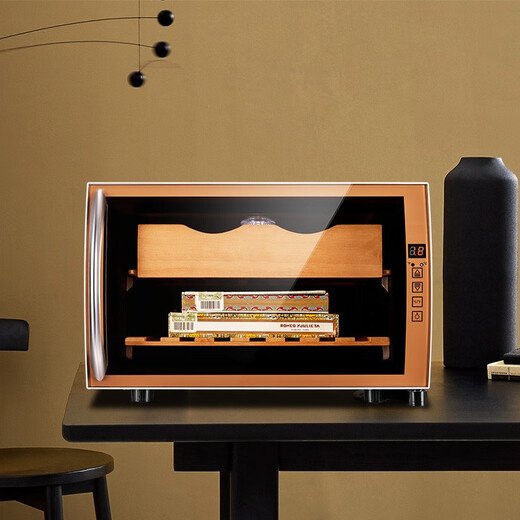 Kelong intelligent constant temperature moisturizing cedar wood naked home living room small cigar cabinet red wine cabinet 25C golden cigar style