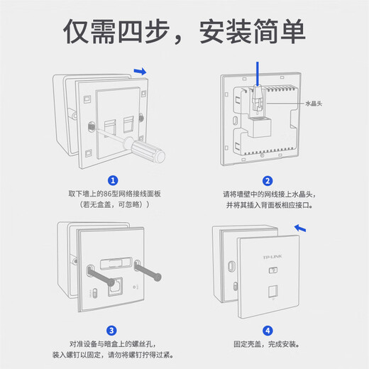 普联（TP-LINK） AX1500双频千兆全屋WiFi6面板AP路由 POE供电AC管理 TL-XAP1502GI-PoE 薄款香槟金（方）易展版