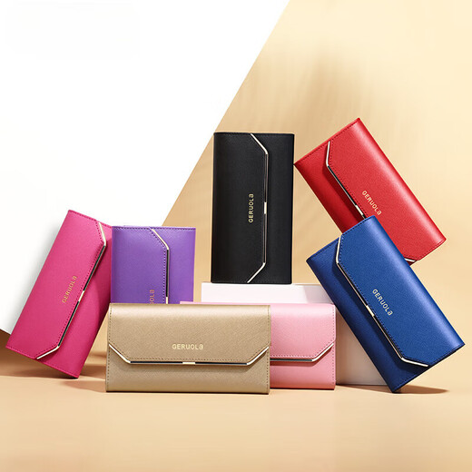 Kangaroo (KANGAROO) 2024 New Wallet Women's Long Genuine Leather Large Capacity Wallet Clutch Women's Genuine Cowhide Mobile Phone Cover Rich Red - Upgraded - Anti-Theft Brush Version