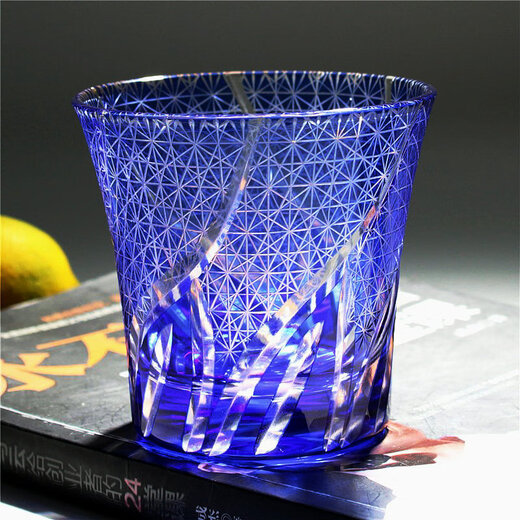 Japan imported Oriental Sasaki whiskey glass crystal glass Japanese-style Edo Kiriko home decoration red