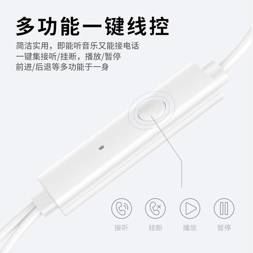 Vivo original wired headphones Type-c semi-in-ear s30s20s19s18s17s16pro x200x100x90x80 wire controlled with microphone iQOO13 12pro neo9pad XE160 Type-C interface headphones