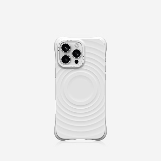 CASETIFY 纯色波漾手机壳 MagSafe兼容 硅胶手机壳 适用于苹果iPhone16/15 Plus/Pro/Max手机保护壳 白色Magsafe iPhone 16 Pro Max