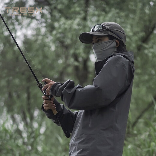 TRESX anti-UV sun protection face mask hanging ear lure fishing sun protection mask thin ice silk scarf outdoor hiking stripes dark black