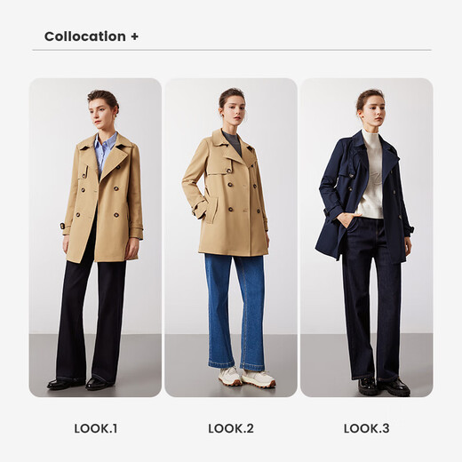 NAVIGARE Italian Sailing Women's Ferse's Commuting Mid-Longle Breaker Lapel Coat Coat 2331544503 Bleu L