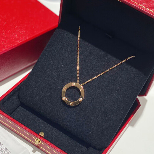 DL 1998 Fat Donglai same style 18k gold cake necklace full of diamonds rose gold round cake pendant K light luxury niche design white gold rose gold three diamond necklace (original packaging)