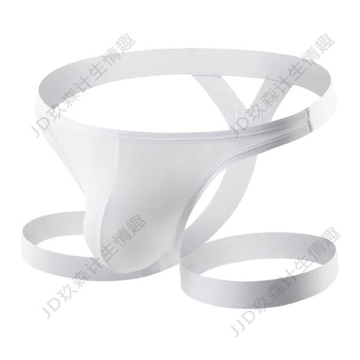 Sexy S low-waist ice silk breathable soft thong men's U convex bag restraint belt sexy pants men's underwear black M