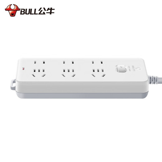 Bull (BULL) socket 1.8 meters 3-position strip 3-switch master control plug-in strip wiring board wiring board drag strip skewer socket Taurus plug-in board with wire socket board 3-position master control total length 1.8 meters GN-402