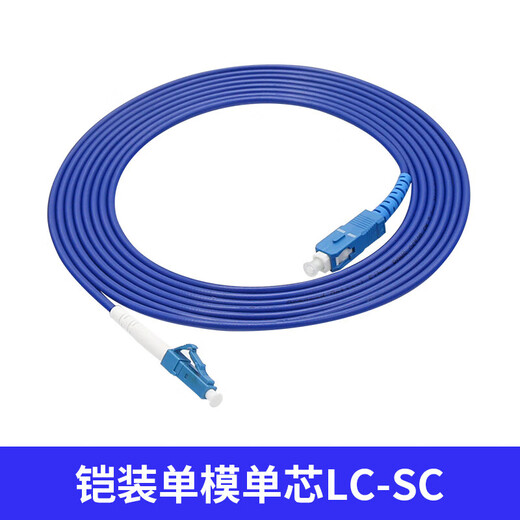 Armored fiber optic jumper SC to LC-FC-ST rodent-proof and tensile-resistant single-mode single-core 10M/30/50m pigtail extension Telecom-grade armored single-mode single-core LC-SC 50m