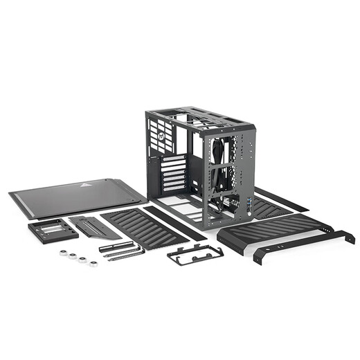 方糖机械大师 酷方C34Pro   小型ATX/EATX主板 支持360水冷 台式侧透 便携桌面方案 铝合金 便携 手提机箱 典雅黑AIR版