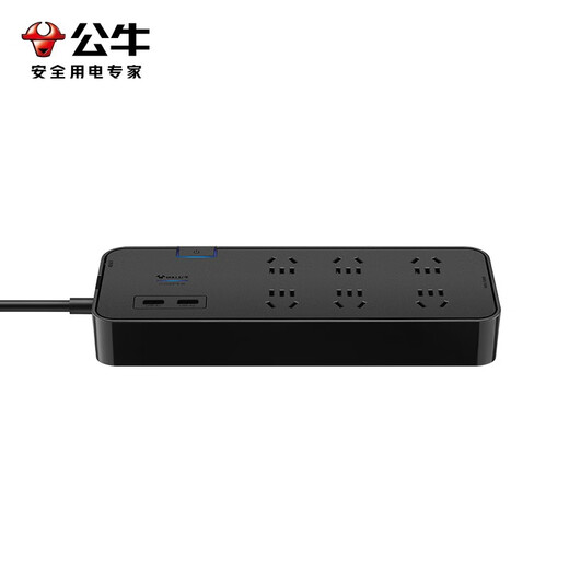 Bull (BULL) lightning protection, surge resistance, surge resistance, high-end household appliances/surge protection sockets/plugs/connectors/connectors [Dual USB+six plug-in position + total control] 1.8m lightning protection, surge resistance