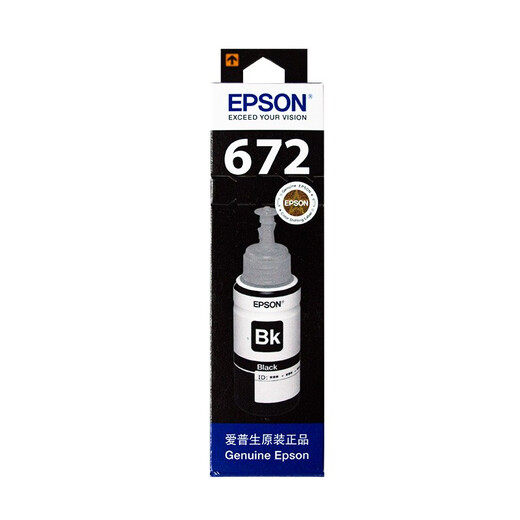 Epson Printer Ink/L351/L130/L303/L558/L350/L310/L363/672 Ink T6721 1 Negro (ordene 5 piezas para recibir sobre rojo)