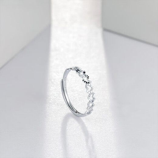 Saturday Fu PT950 platinum heart-shaped living platinum ring for women PT012943 about 1.33g birthday gift