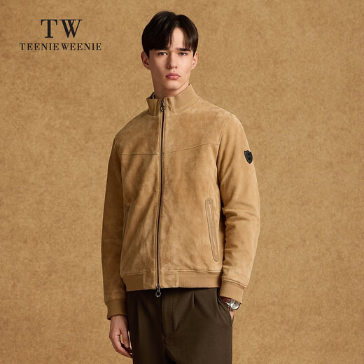 Teenie Weenie小熊男装夹克冬季简约风潮流短款立领休闲外套 中卡其色 L 175