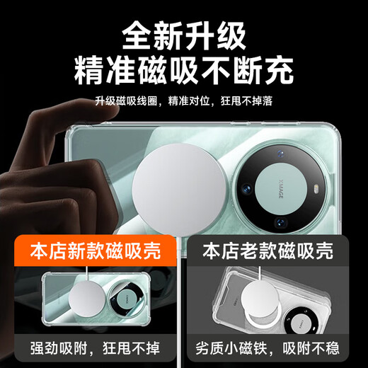KOOLIFE is suitable for Huawei mate60Pro/Pro+ mobile phone case full-inclusive magnetic absorption wireless charging huawei protective case German Bayer material transparent silicone case airbag