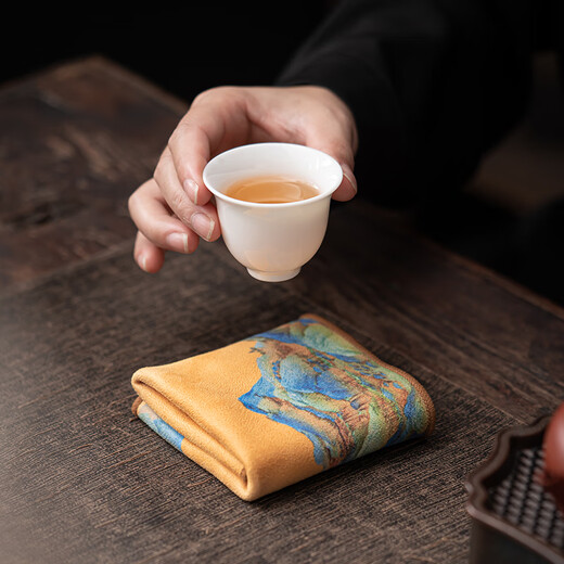 SUSHI CERAMICS tea towel Qianli Jiangshan country trend double absorbent Zen dry brew teapot mat