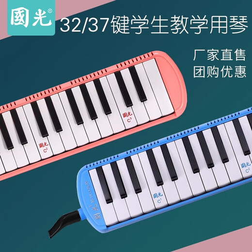 国光口风琴37键学生用32键初学者儿童课堂教学款成人演奏吹管乐器 37键黑色【全乐理专业演奏】
