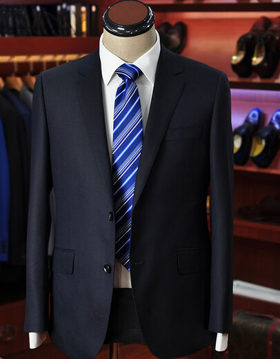 YARDOO TLR. LoroPiana 130 S Italian high-end fabric pure dark blue business slim suit custom-made dark blue